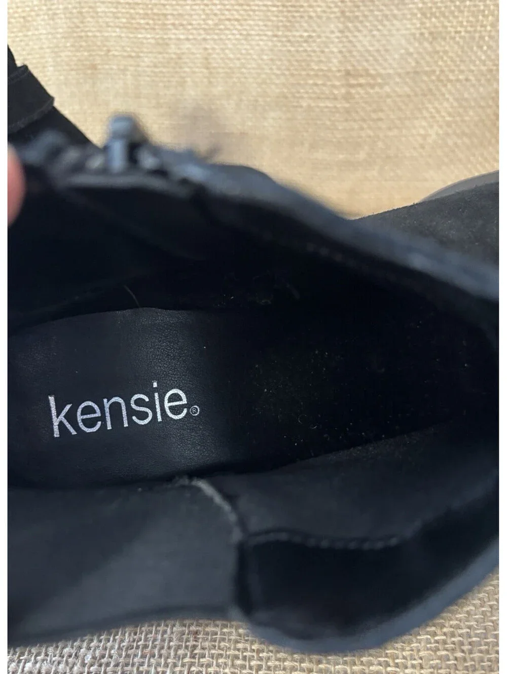 KENSIE Gemmy Women’s 10M Black Suede Booties Boots Leather